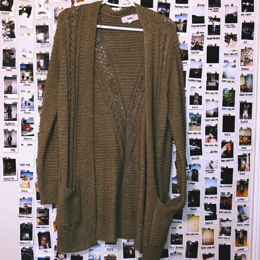 Green cardigan